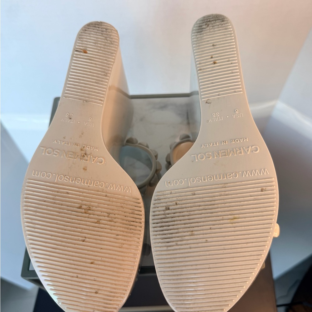 Carmen Sol Gray-White Strappy Women's Sandals - Picture 6 of 8